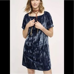 Anthropologie crushed velvet dress